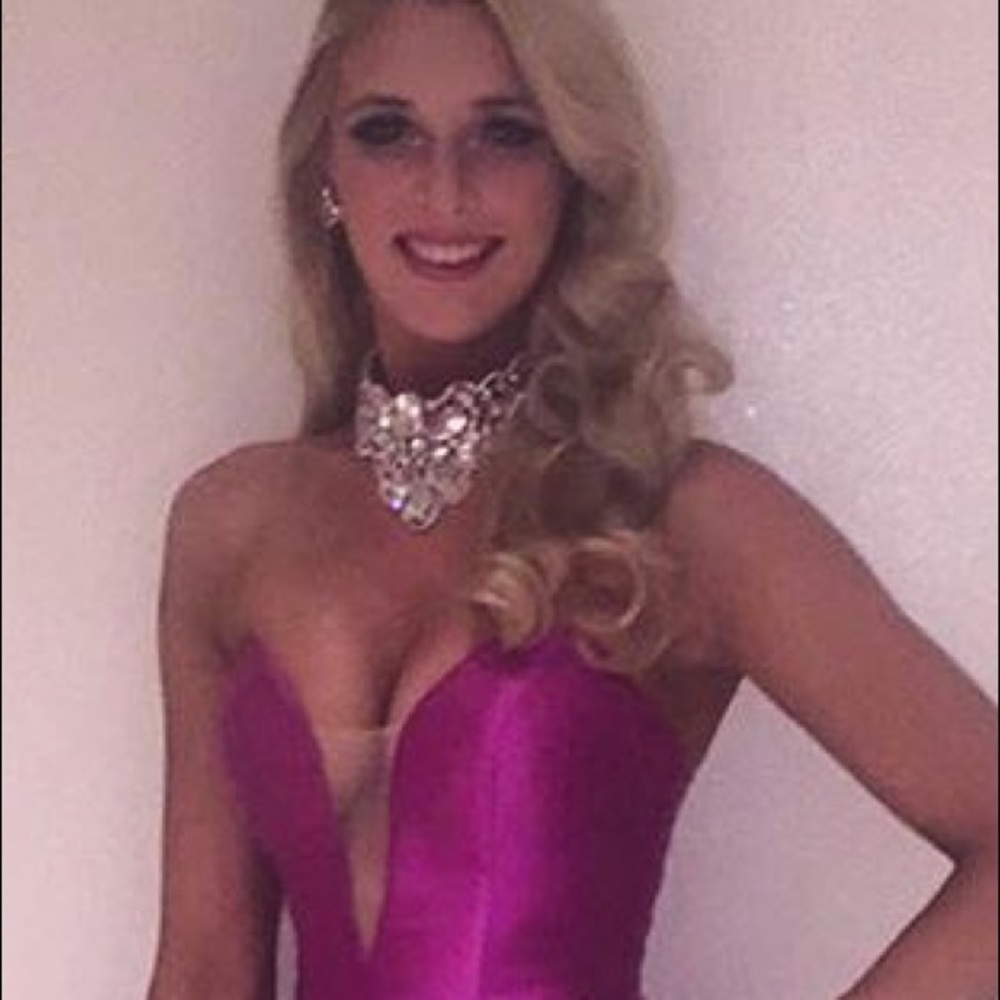 Jovani gown with custom necklace show stopper 6